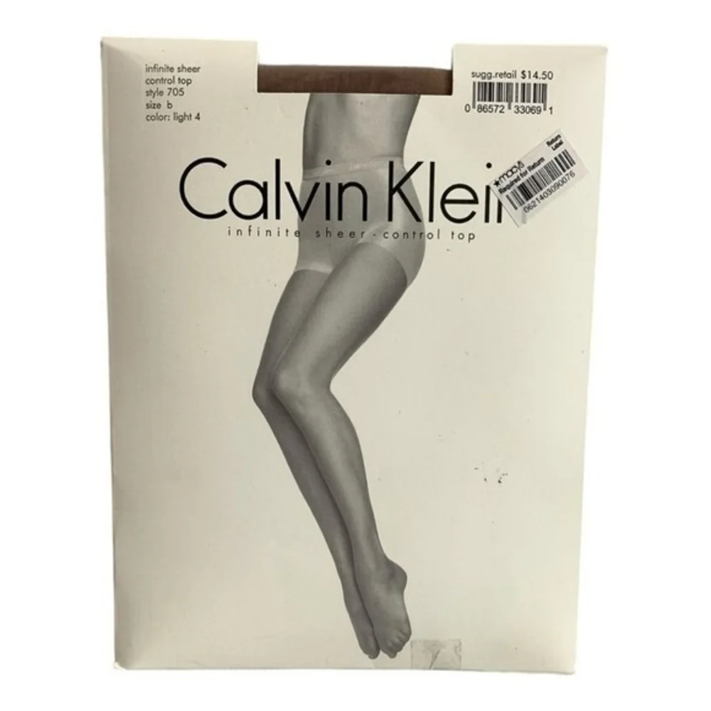 Vintage Calvin Klein Infinite Sheer Control Top Pantyhose Beige Size B NIB